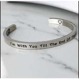 Stainless Steel Open Cuff Bangle Bracelet-I’m With You New!